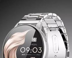 Silver Smartwatch with Metallic Link Band Luxury Classic Round Dial Smartwatch – Stainless Steel Edition The Convergence of Tech and Style: Round Metallic Smartwatch he Convergence of Tech and Style: Round Metallic Smartwatch  Sleek Silver Smartwatch